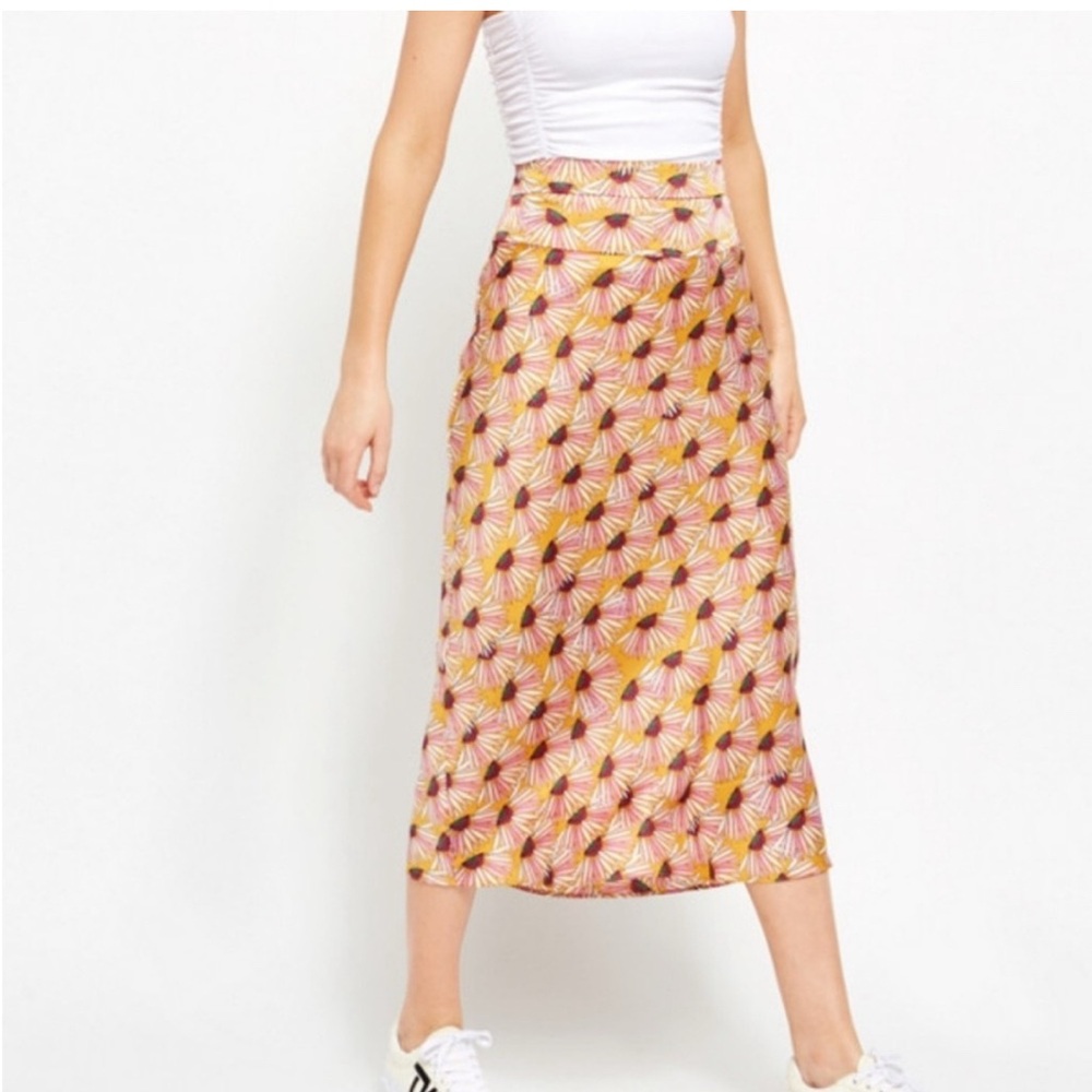 Free People Normani Bias Midi Floral Print Skirt Size 4.